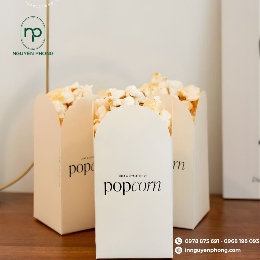 Mẫu túi đựng bắp rang bơ in hình vẽ sáng tạo